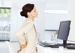 Low spinal osteochondrosis during sedentary work